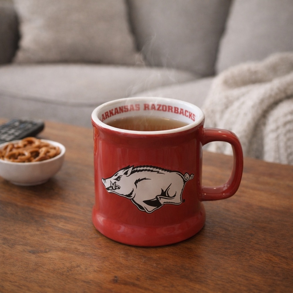 3/$20 Arkansas Razorbacks Red Ceramic Mug Oversized Coffee Cup Gameday - Picture 2 of 5